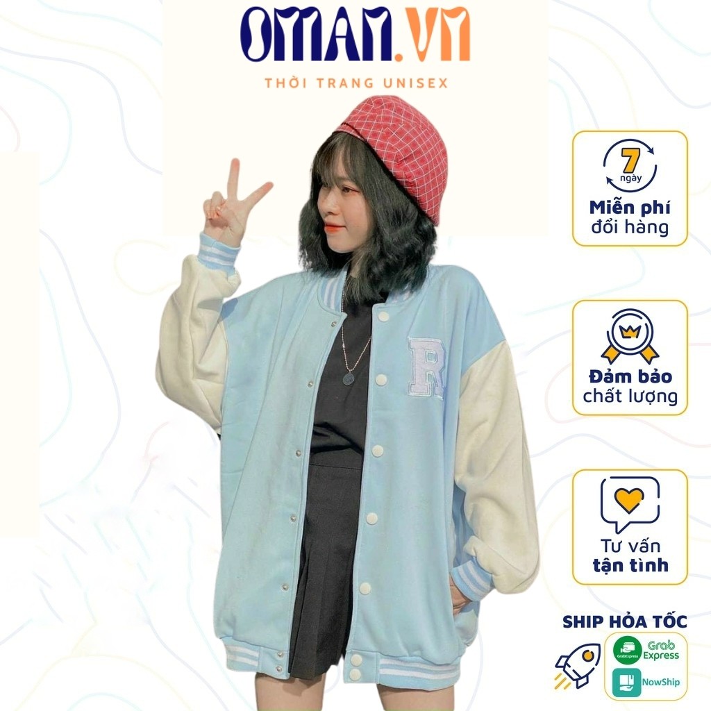 Áo khoác nỉ Cardigan R form rộng Unisex Oman