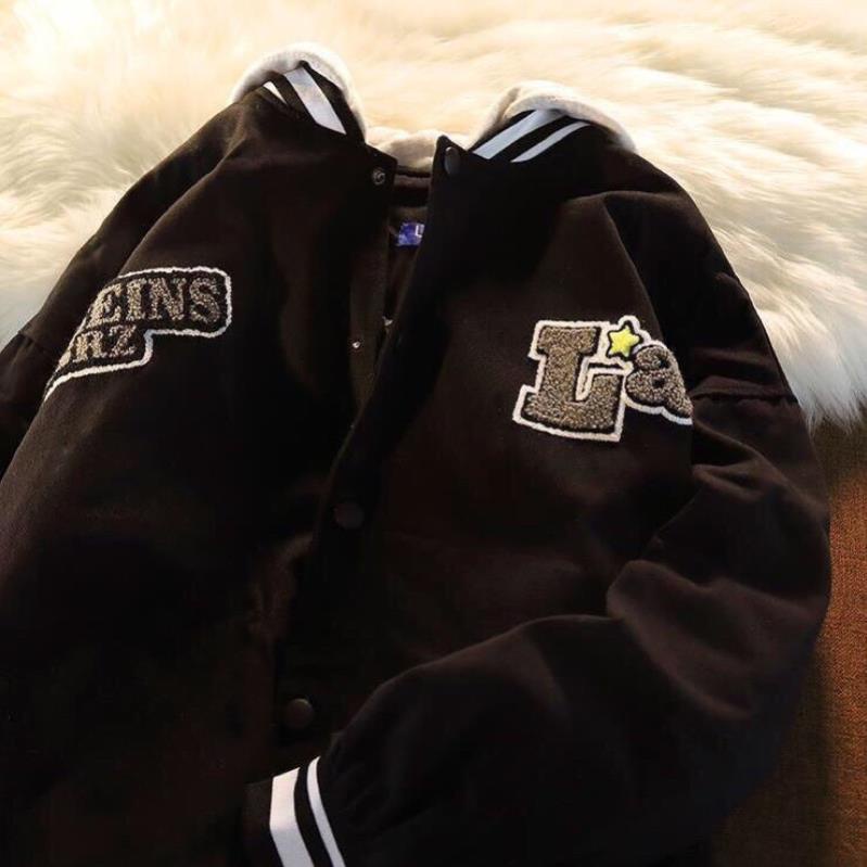 Áo Khoác Bomber Logo LA HotTrend Kiểu Dáng Hàn Quốc Ullzang Unisex nam Nữ( Hàng Sẵn)