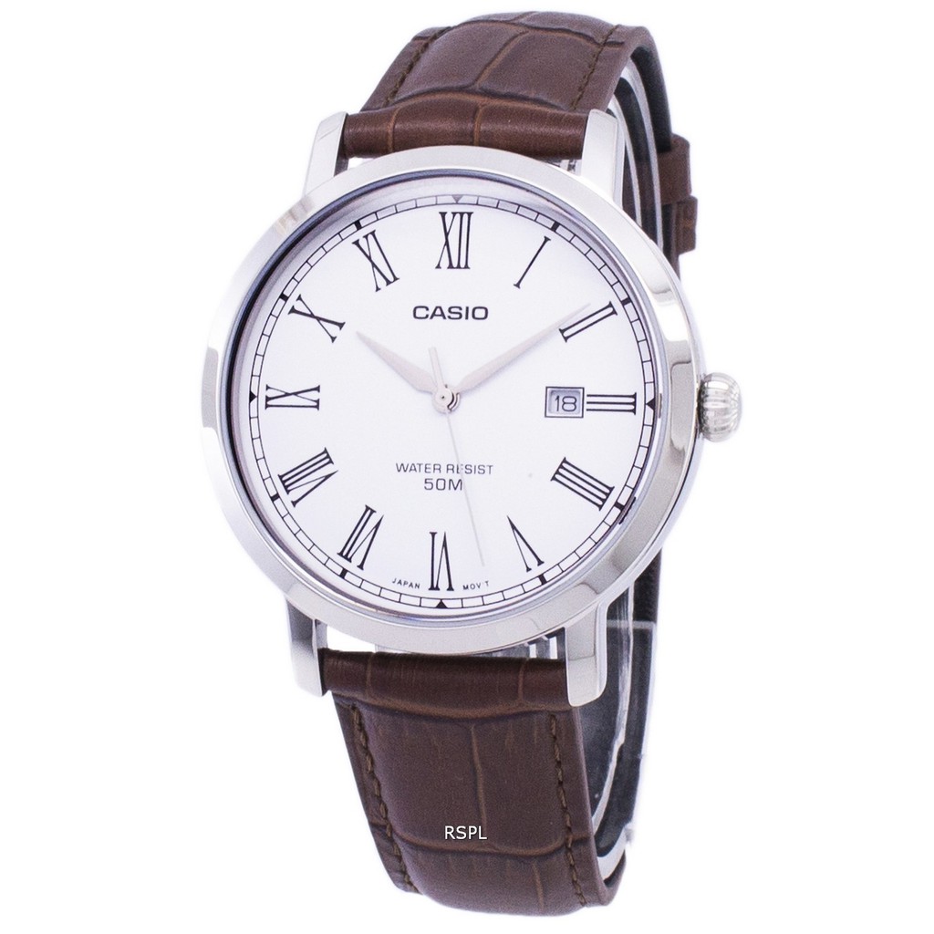 Đồng hồ nam dây da Casio chính hãng Anh Khuê MTP-E149L-7BVDF