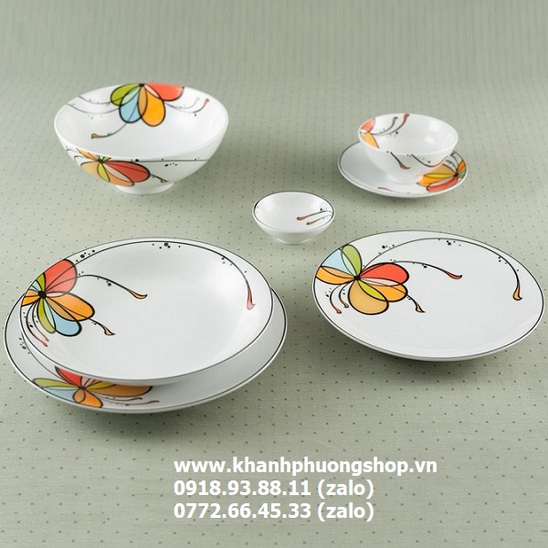 Bộ chén tô dĩa sứ Daisy bóng bay sứ Minh Long - bộ chén tô dĩa sứ Daisy bóng bay