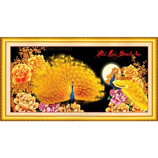 Tranh đính đá quý bình bình an lv180