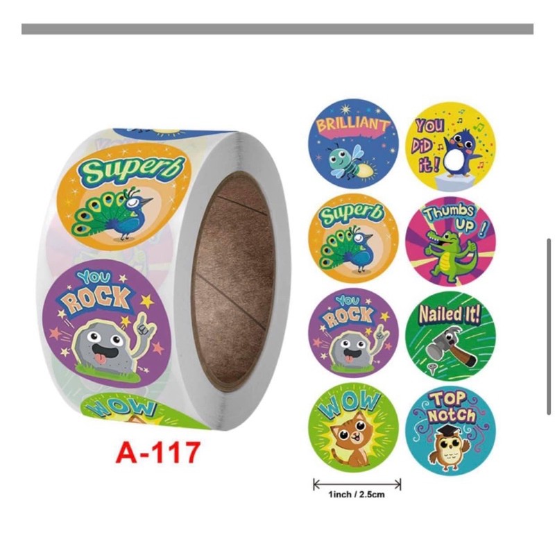 Cuộn 500 sticker khen thưởng cho bé