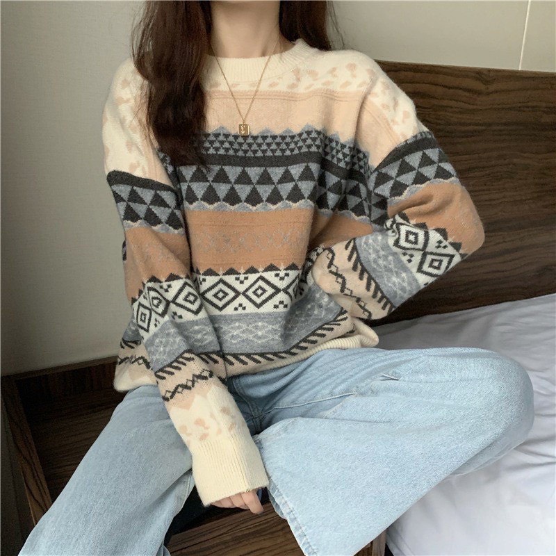 [HÀNG ĐẸP] Áo len nữ thổ cẩm xinh xắn mặc ấm phong cách trẻ trung kiểu dáng Hàn quốc A472 SUTANO | BigBuy360 - bigbuy360.vn