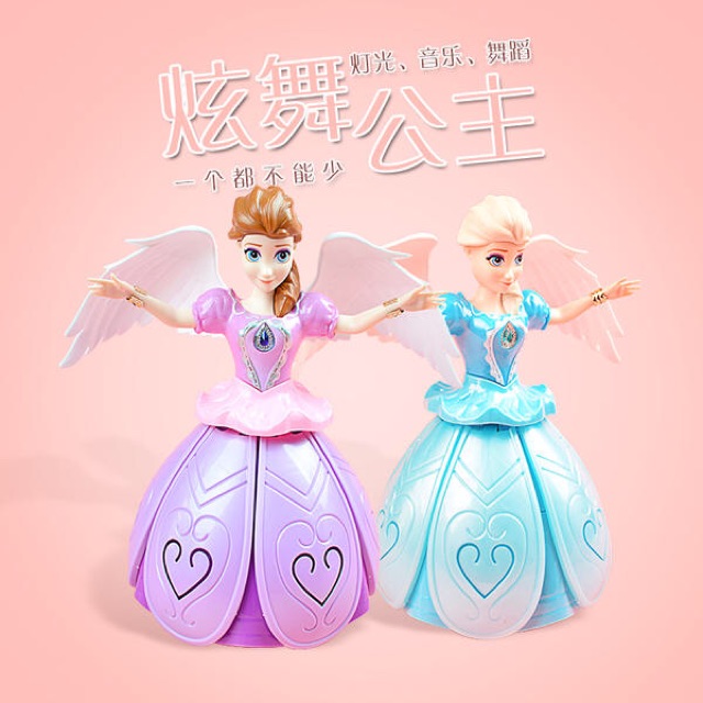Đèn lồng Elsa và Anna xoay có nhạc và đèn