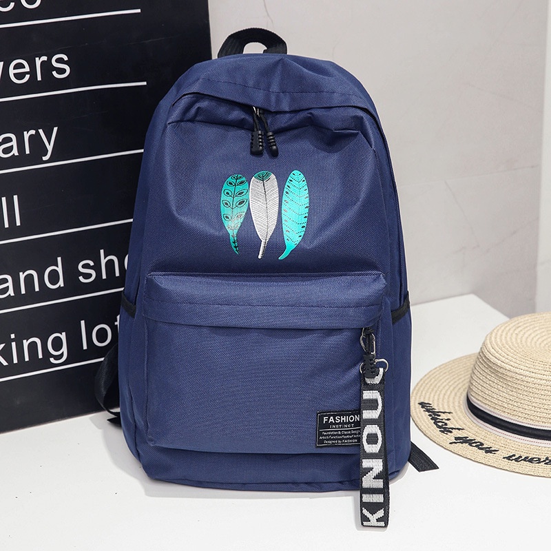 Ba Lô Vải canvas In Họa Tiết Lá Phong Cách Hàn Quốc