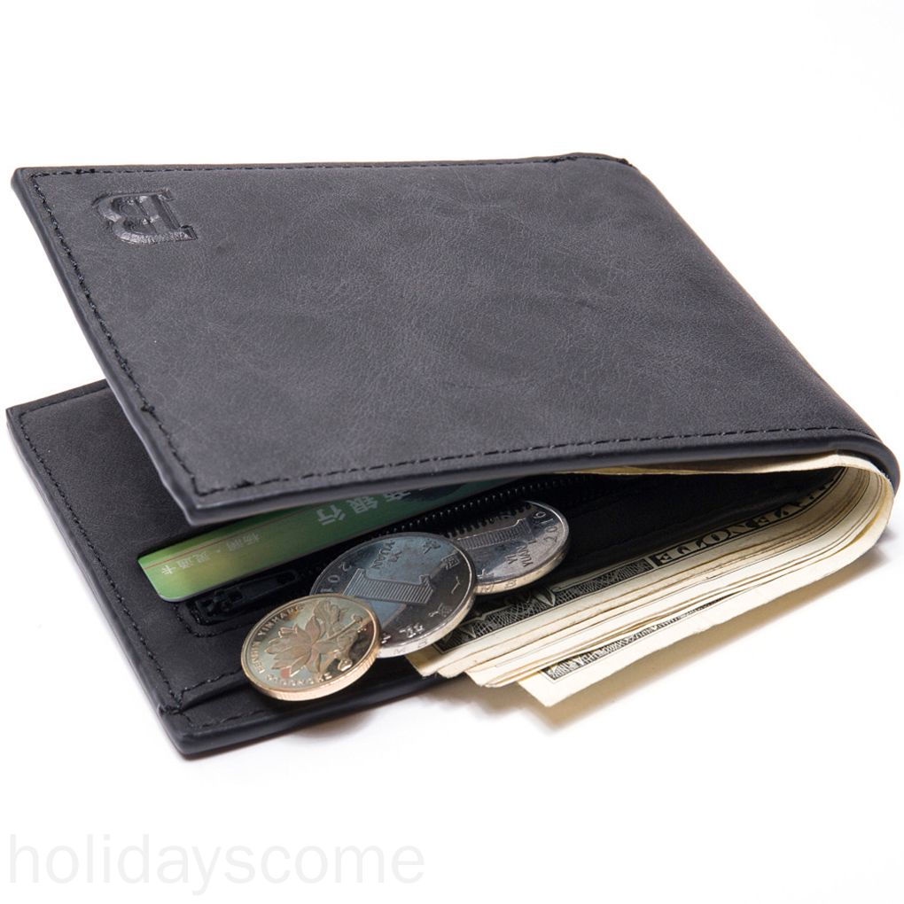 Men Durable PU Card Holder Money Wallet Blocking Slim Coin Pocket Business Sports Casual Purse holidayscome