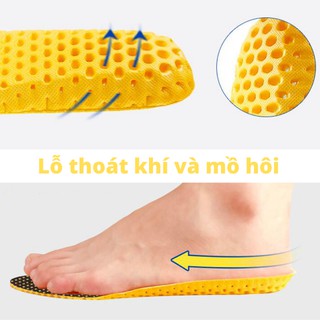 Lót Giày 💖FREESHIP💖 Lót Giày Thể Thao Đệm Đế Lỗ Thông Thoáng, Mềm Nhẹ, Lót Giày Độn Đế Tăng Chiều Cao