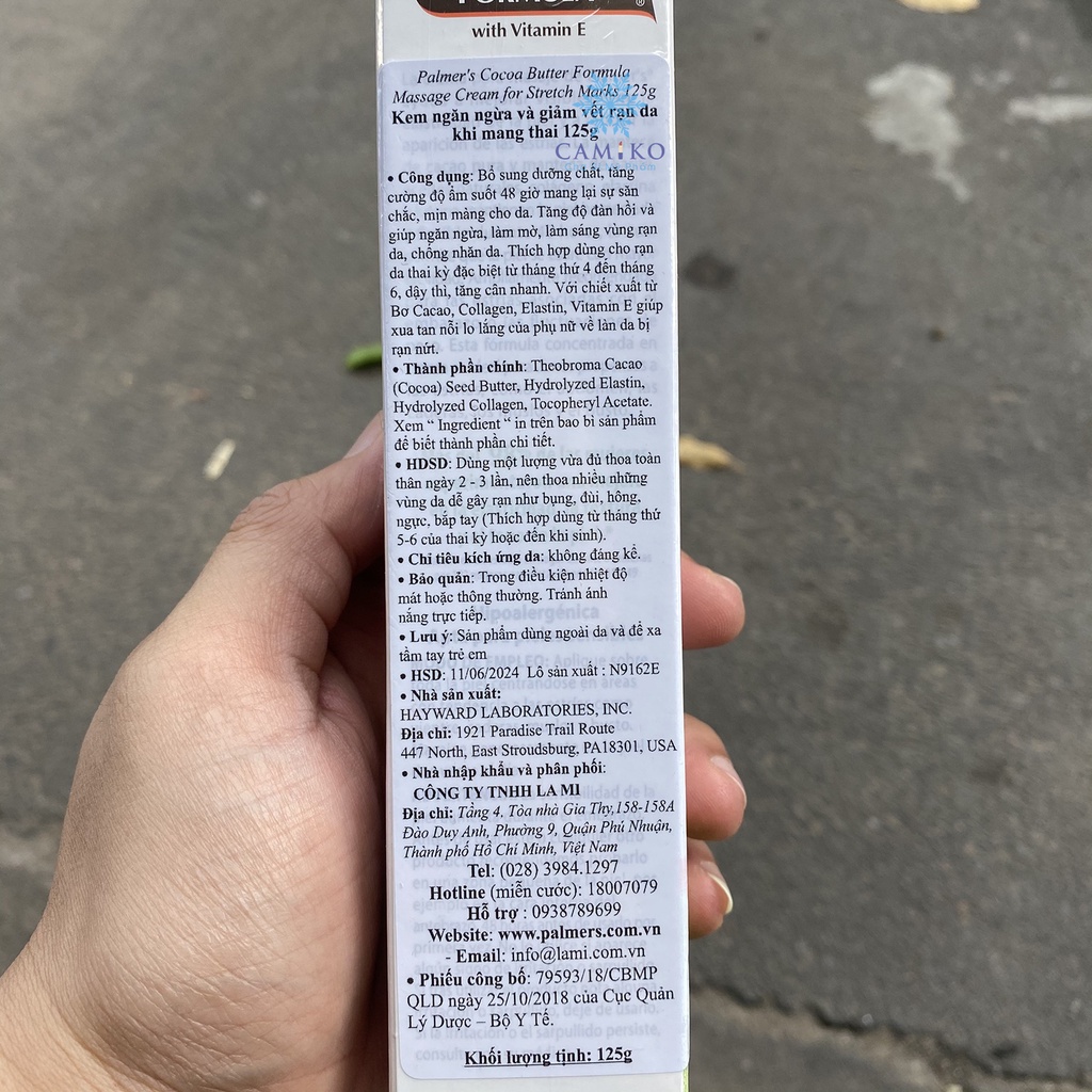 Kem ngăn ngừa giảm vết rạn khi mang thai Palmer's Cococa Butter Massage Cream For Stretch Marks 125g