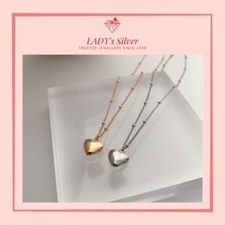 [TẶNG HỘP + KHĂN] Dây chuyền nữ bạc Ý mặt trái tim đơn - Vòng cổ bạc nữ
