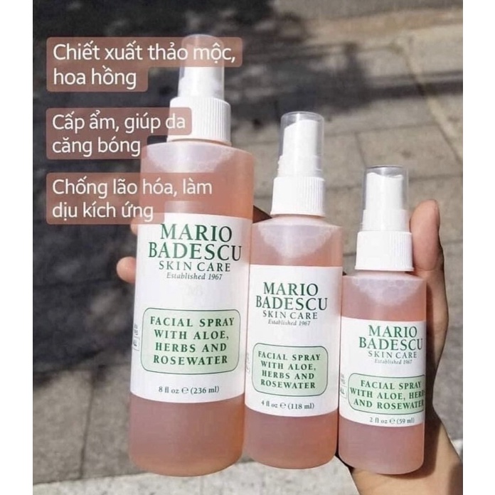 [BILL SEPHORA US] Toner/Xịt khoáng Mario Badescu 236ml | BigBuy360 - bigbuy360.vn