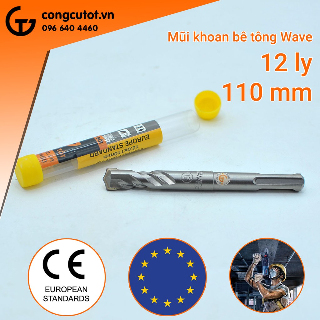 Mũi khoan bê tông Waves chuôi gài 12x110mm