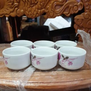 Bộ ly nước (6ly) sứ trắng cao 4cm
