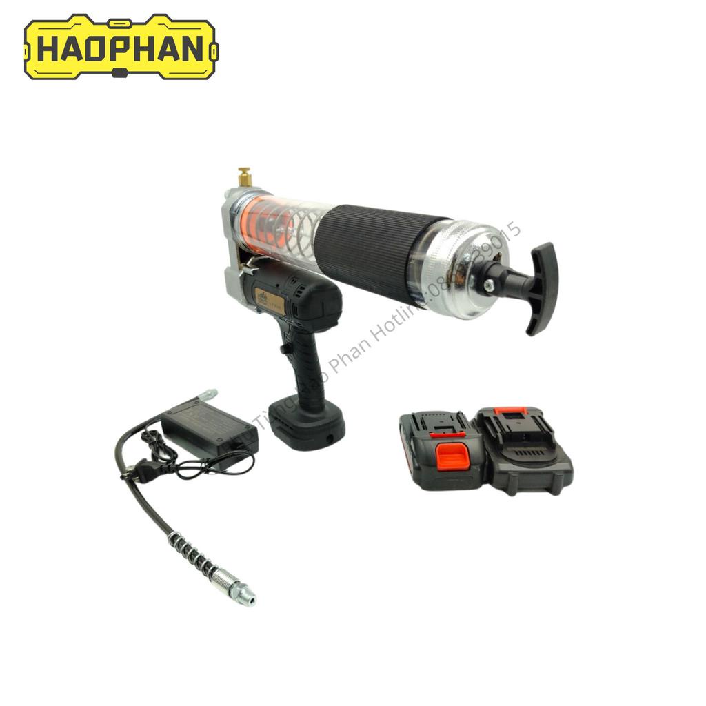 Bơm mỡ, bơm mỡ pin, bơm mỡ pin cầm tay 2 pin tích điện đa năng cao cấp tặng kèm đĩa hút mỡ