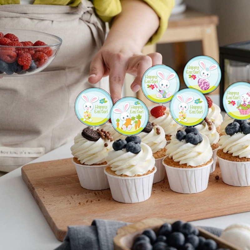 Set 10 Que Cắm Trang Trí Bánh Hình Thỏ Xinh Xắn