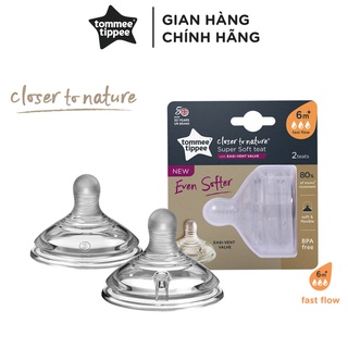 Núm ty silicon siêu mềm tự nhiên cho bé Tommee Tippee Closer to Nature