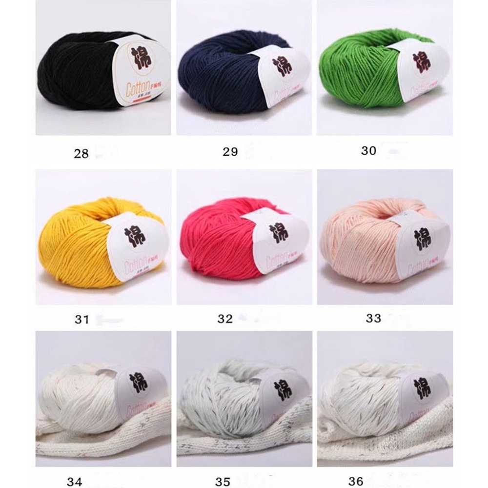 Cuộn len sợi cotton mềm mại màu trơn chất lượng cao