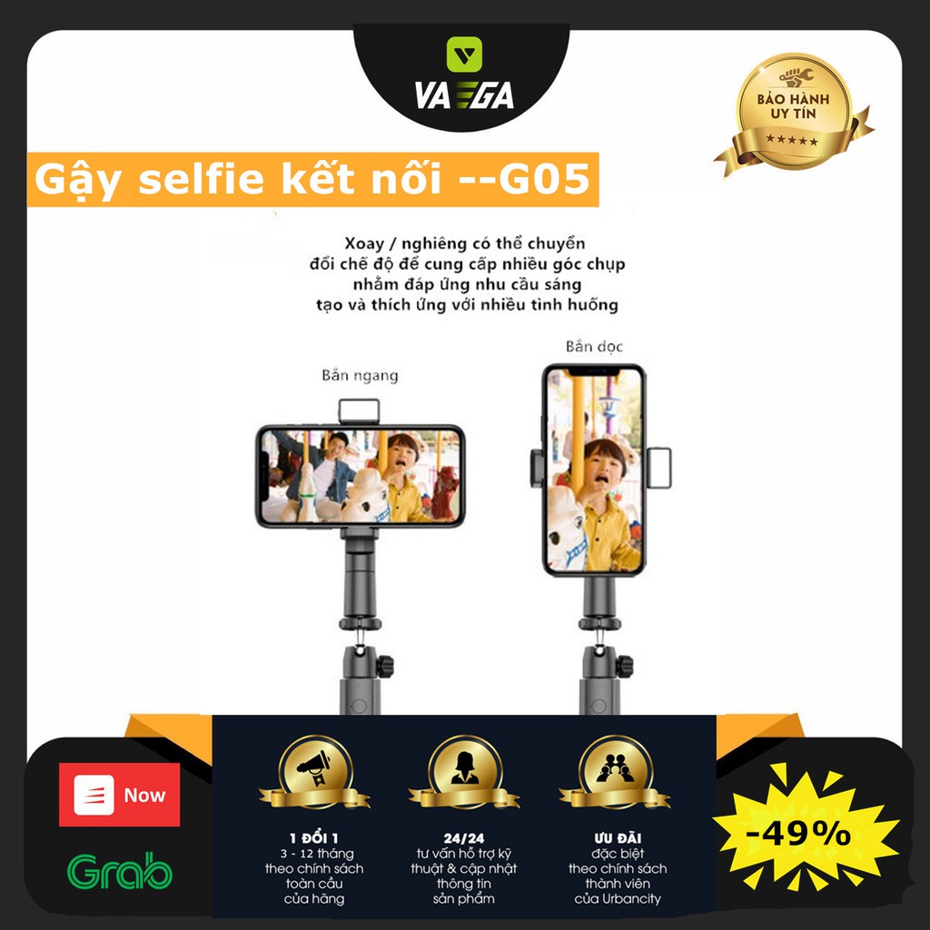 Gậy selfie kết nối Bluetooth, tự động xoay 360 °, tự động theo dõi, có đèn lấp đầy