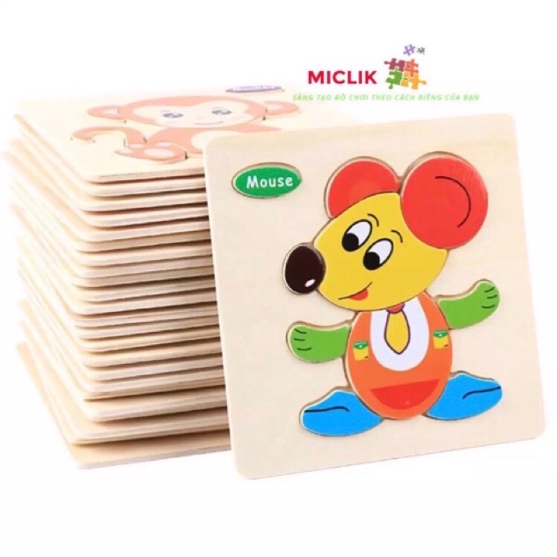 Combo 10 Tranh Ghép Hình 3D Bằng Gỗ Cho Bé Thông Minh