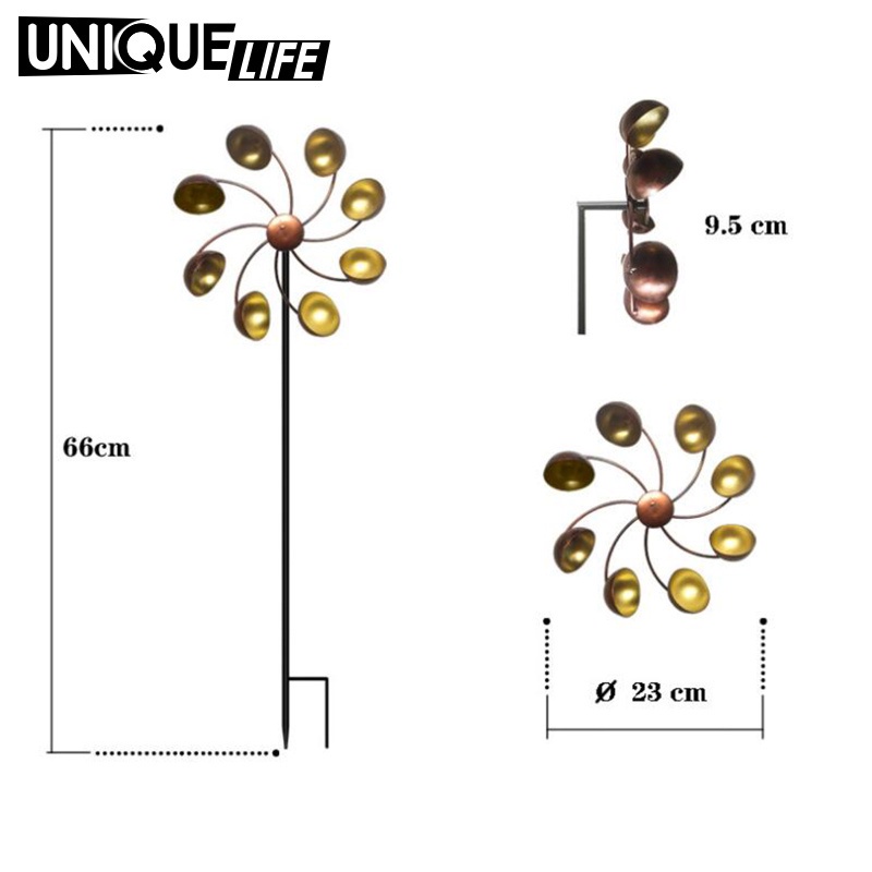 Cối Xay Gió Kim Loại Trang Trí Lối Đi Sân Vườn Thư Giãn Tâm Trạng