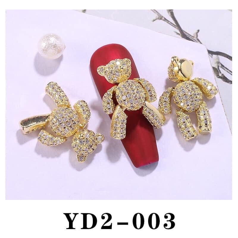 Charm gấu teddy nail full đá