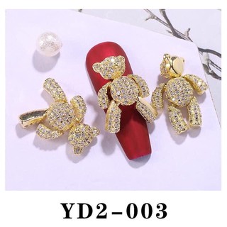 Charm gấu teddy nail full đá