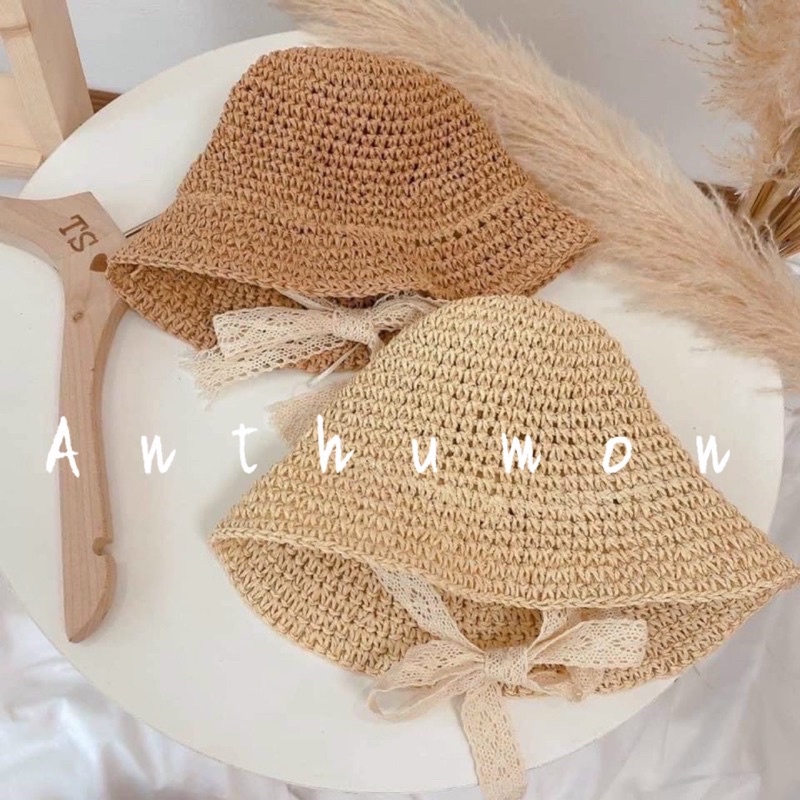 [MŨ] Mũ đi biển có dây điều chỉnh cho bé( vòng đầu 48cm)