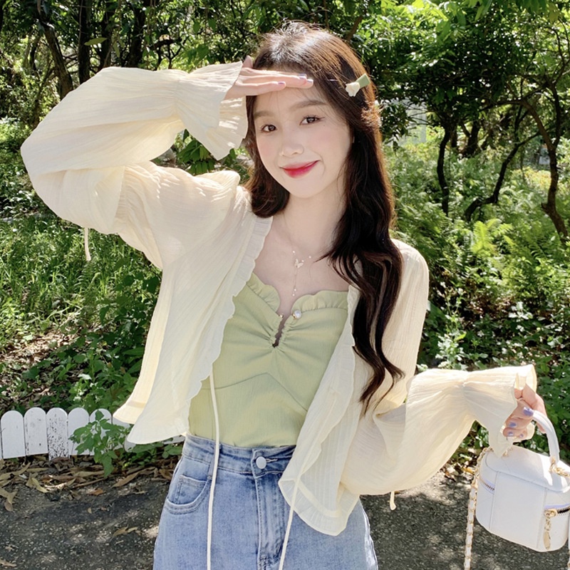 Áo Khoác Cardigan Mỏng Chống Nắng Phong Cách Hàn Quốc Ngọt Ngào Cho Nữ A115