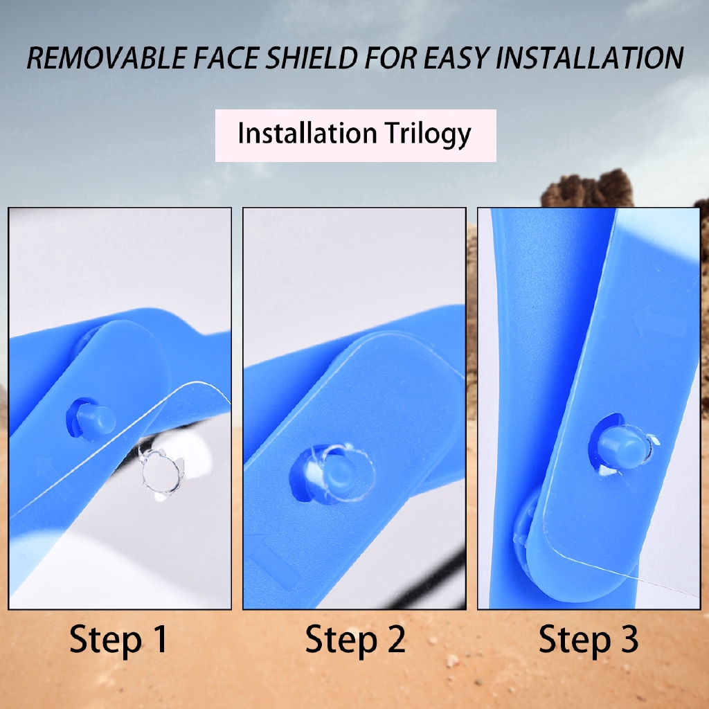 Tấm che mặt trong suốt chống bụi / văng nước bọt / gió để bảo vệ mặt