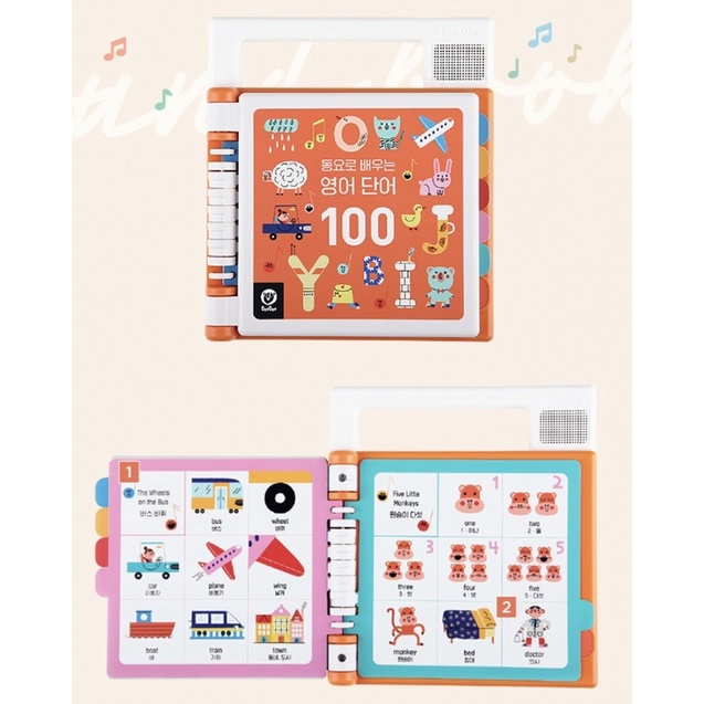 Sách nhạc song ngữ Tiếng Anh-Tiếng Hàn Doodoo cho bé nội địa Hàn