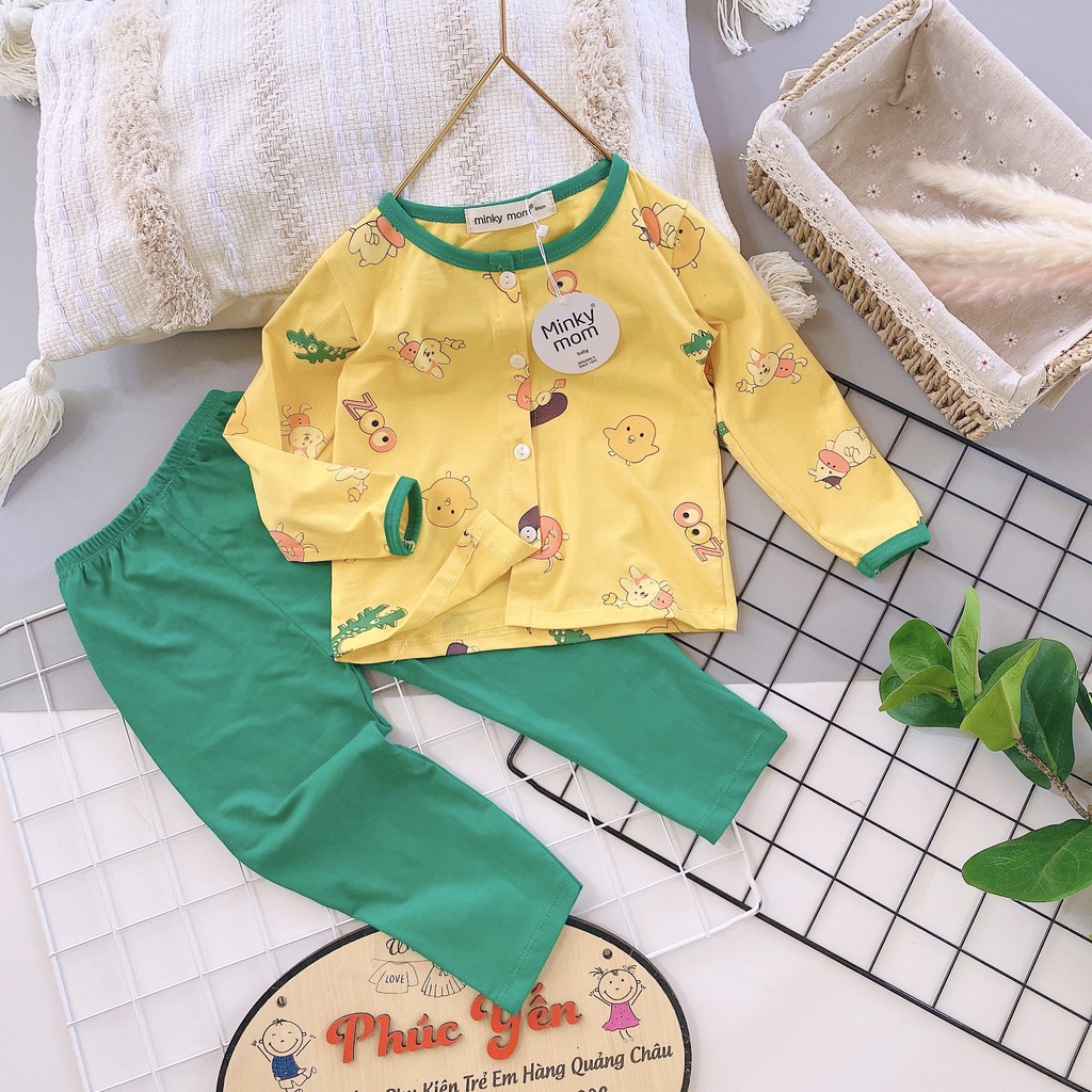 Sale !!! Bộ Dài Tay Cúc Giữa  Minky Mom Họa Tiết Vũ Trụ cho Bé (Size 8-18kg) (1563) Shop Phúc Yến