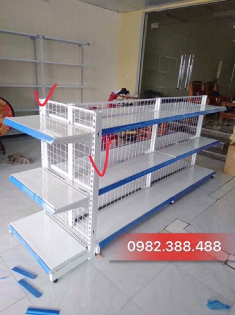 Kệ để hàng tạp hoá 2 mặt ( Cao 1m2 dài 90cm )