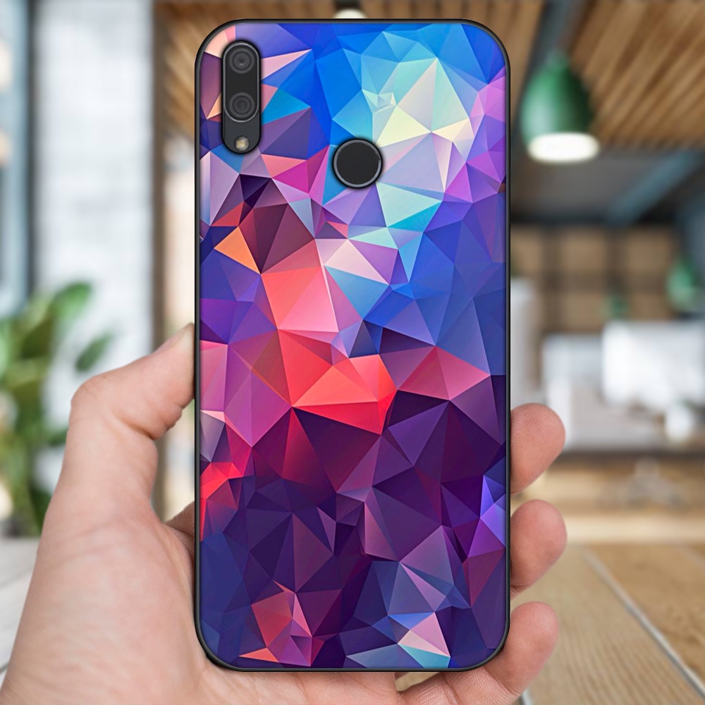 Ốp lưng Huawei Y9 2019 viền đen in hình hoạ tiết 3D