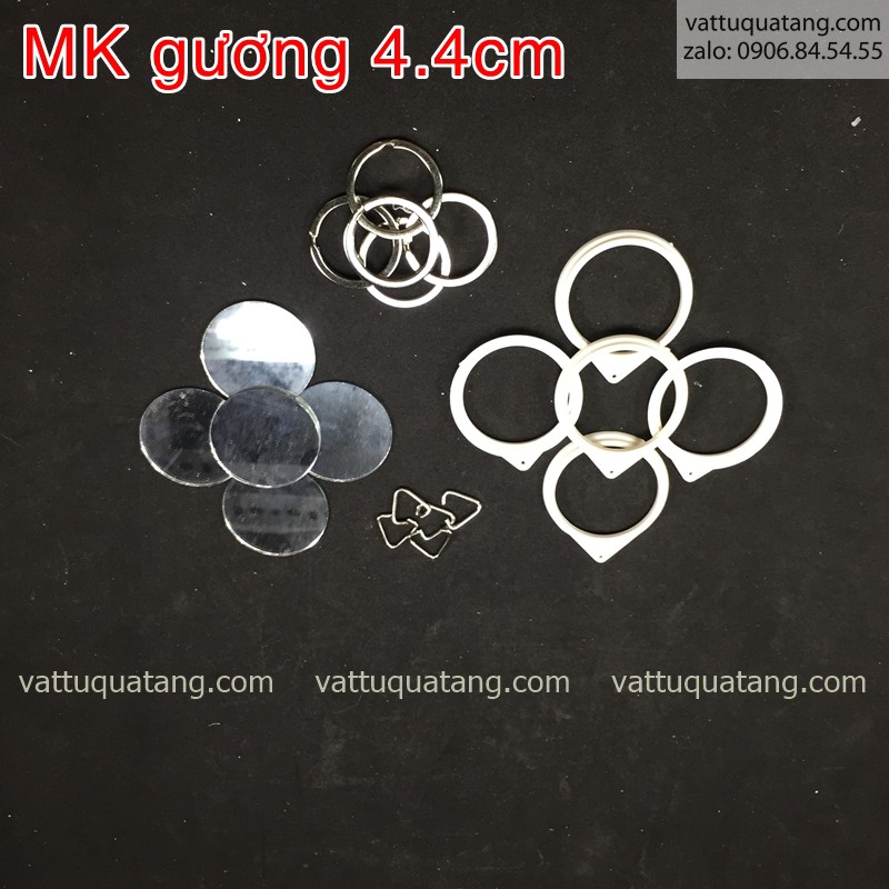 Phôi móc khóa huy hiệu gương 4.4cm