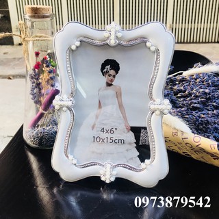 Khung ảnh để bàn ngọc trai mã 01 , trang trí tiệc cưới sang trọng ( ngọc trai nhân tạo )