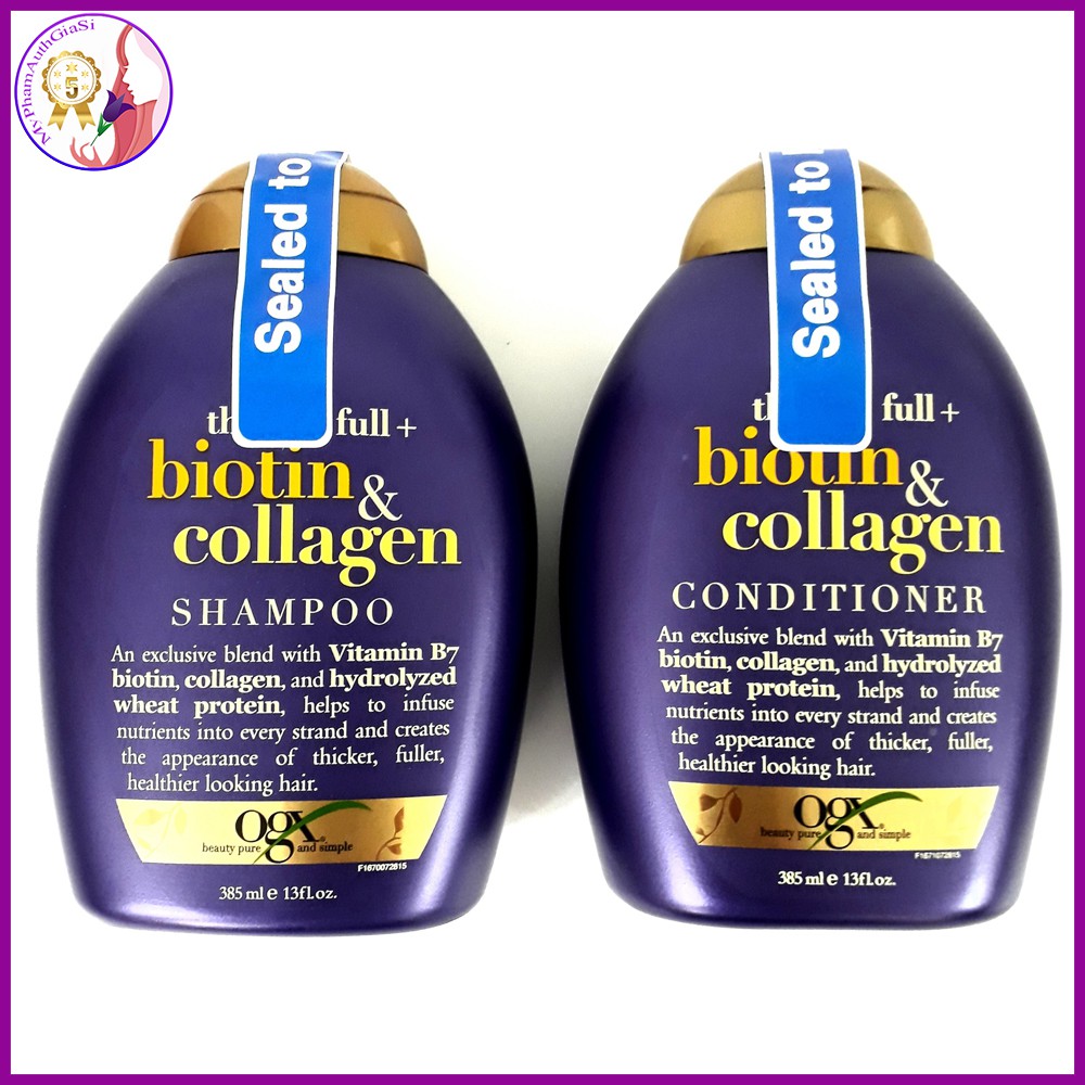 DẦU GỘI BIOTIN COLLAGEN OGX GIẢM RỤNG - KICH THÍCH MỌC TÓC - TRỊ GÀU MỸ USA 385ML