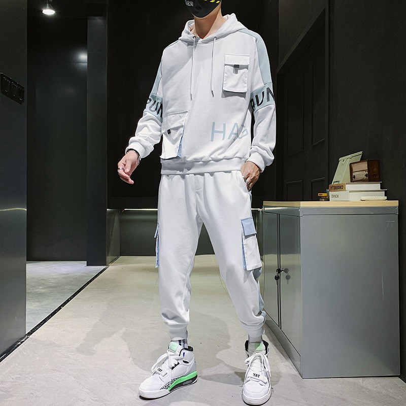 Bộ Quần Áo Thu Đông Nam Áo Hoodies HAG Có Mũ Trùm Đầu Kết Hợp Quần Jogger Bo Gấu MENFASHION1989 SET NAM 90000126C