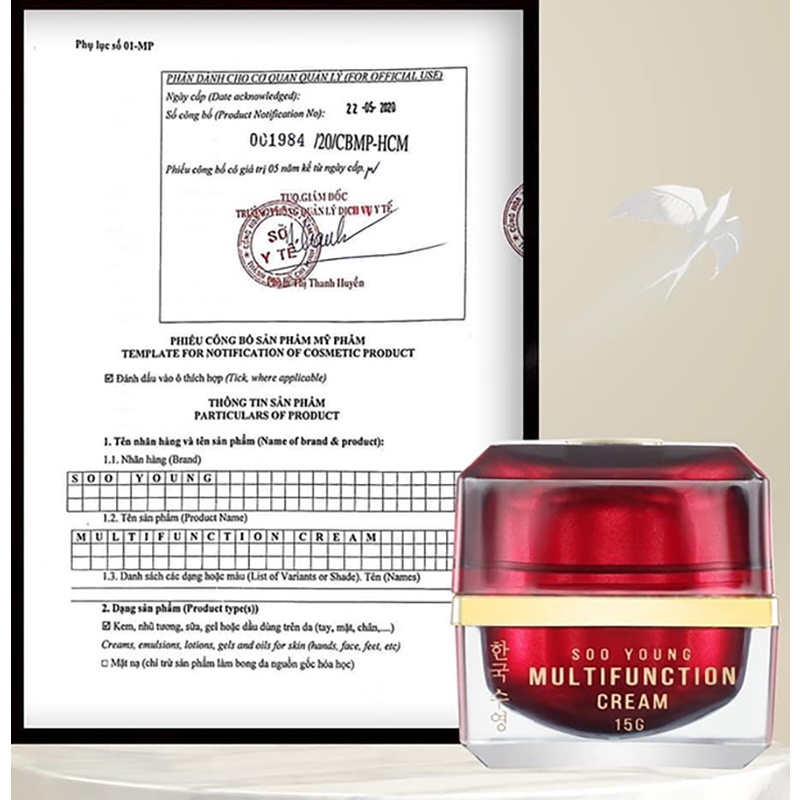 Kem Face Dưỡng Soo Young chính hãng - Kem dưỡng trắng da mặt, giữ ẩm, ngừa mụn nám - 8938532152145