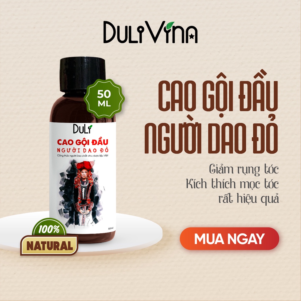 CAO DẦU GỘI THẢO DƯỢC DULIVE NGƯỜI DAO ĐỎ NGỪA RỤNG TÓC - 50ML