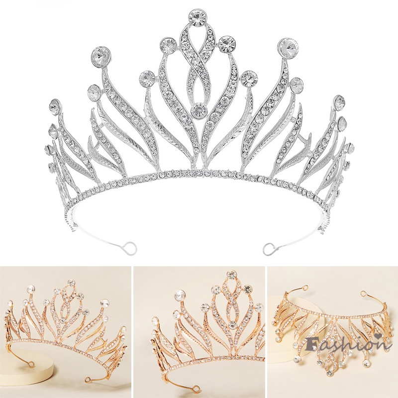 Băng Đô Cài Tóc Hình Vương Miện Đính Đá Lấp Lánh Thời Trang Cho Cô Dâu