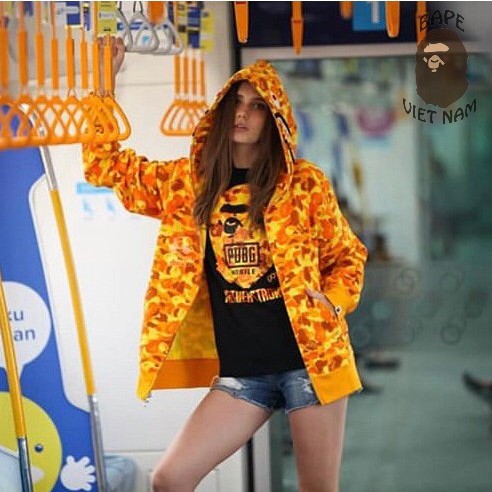 Jacket Bape Shark x PUBG fullzip , Áo khoác Hoodie Bape Cá Ngáo