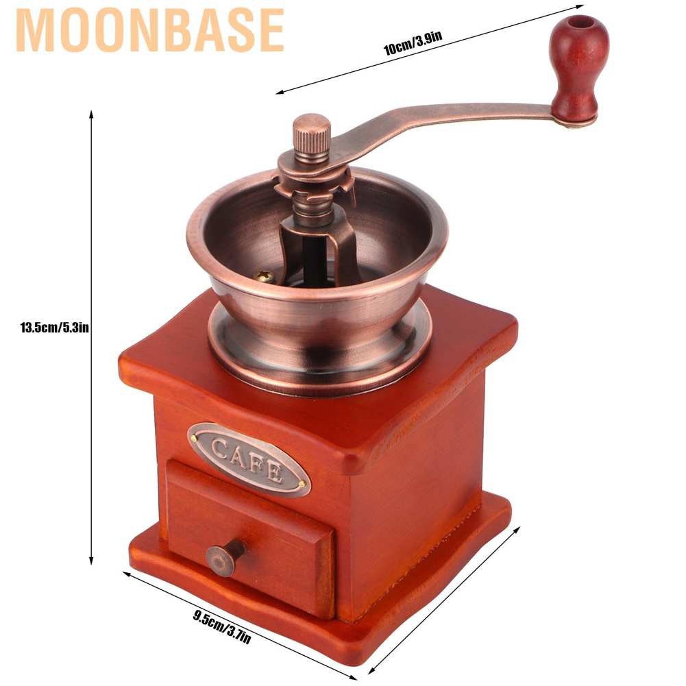 Moonbase Mini Vintage Hand-Cranked Coffee Bean Mill Manual Grinder for Household Use