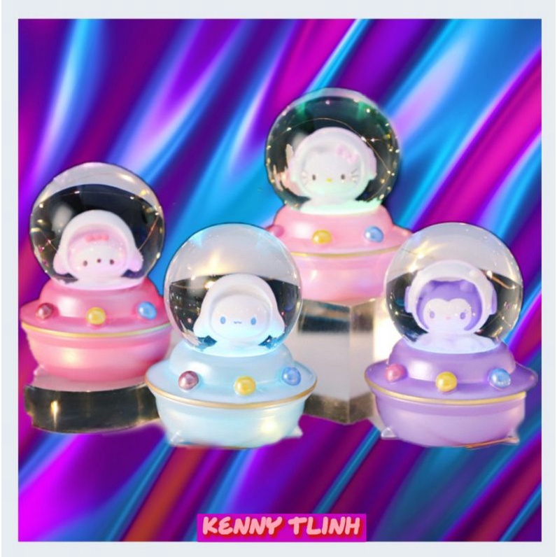 Quả cầu tuyết mini có đèn sáng thay đổi màu Sanrio 🧸