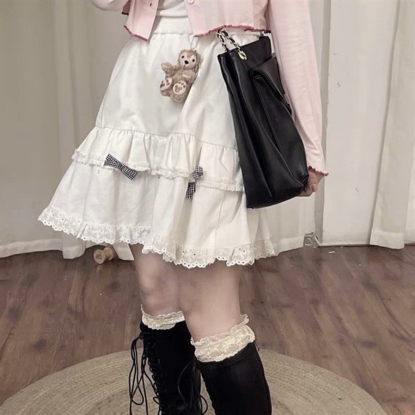 Chân váy ngắn kẻ caro lưng cao phối ren Lolita 🌸 Ảnh video quay thật ở cuối sản phẩm | WebRaoVat - webraovat.net.vn