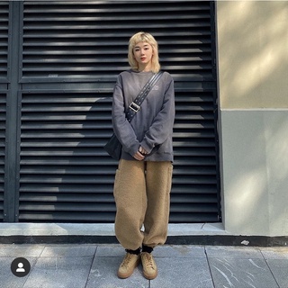 Quần lông ống rộng - fur sweat pants