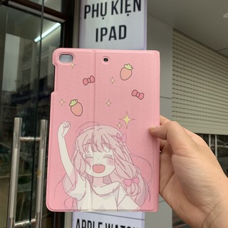 Bao Da Ipad,Ốp Ipad Viền Silicon Hình Chibi Hồng