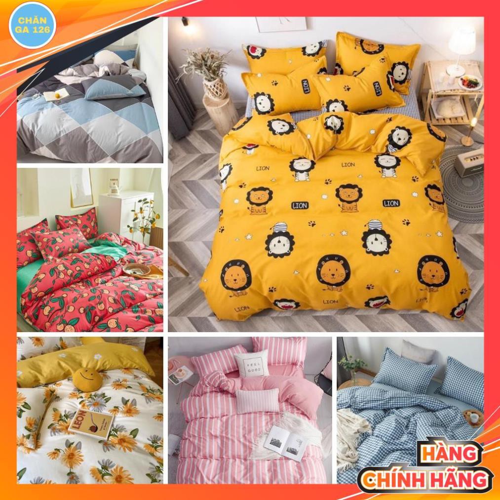 Chăn Ga Gối Đệm Cotton 90% Gồm 4 Món Vỏ Chăn, Ga , 2 Vỏ Gối (Inbox Chọn Mẫu) Bedding 126