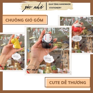 Chuông gió gốm dễ thương trang trí decor phòng hoạt hình Totoro Vô diện Mèo thần tài làm quà tặng gocnha