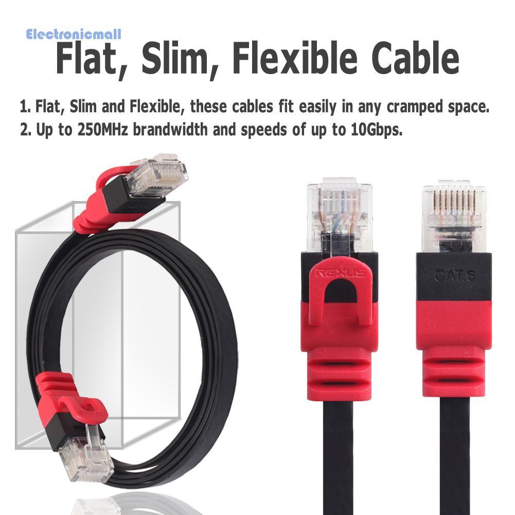 ElectronicMall01 Mini Ethernet Cable Flat Design CAT6 Network Wire RJ45 Lan Cable for Router PC