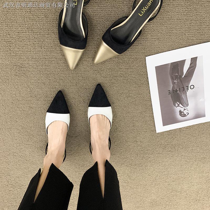 Giày Sandal Mũi Nhọn Gót Thấp Chống Trượt Thời Trang Mùa Hè Dành Cho Nữ 2022