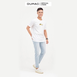 Quần jeans nam cơ bản GUMAC màu xanh, năng động trẻ trung QJNB7104